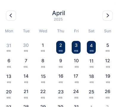 Hotel Rate Calendar Management Dashboard